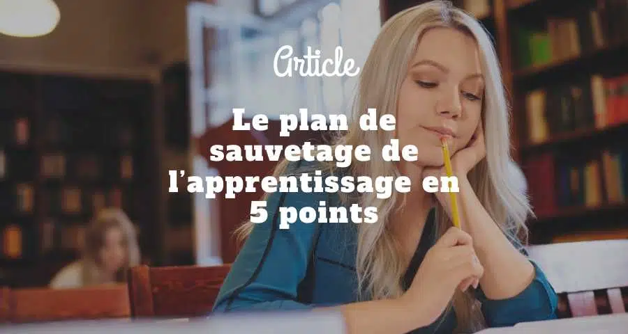 Cinq point à retenir du plan de sauvetage de l’apprentissage
