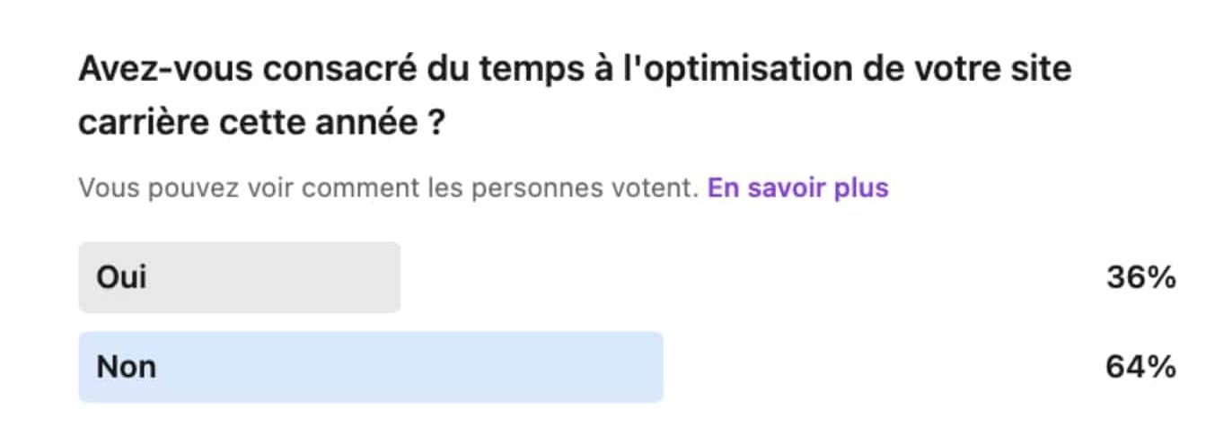 site carrières - sondage de myrhline sur linkedin