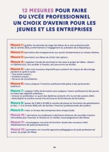 mesures réforme lycée professionnel