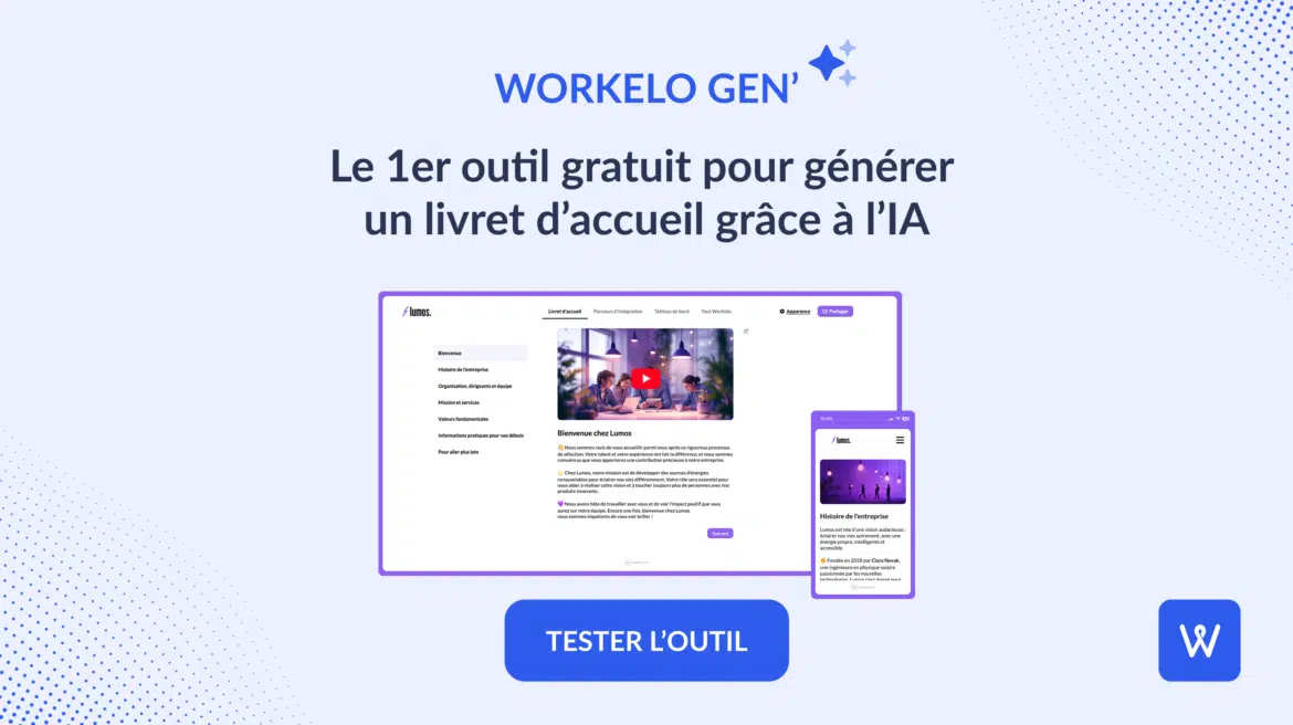 Workelo Gen’, le premier générateur de livret d’accueil digital grâce à l’IA !