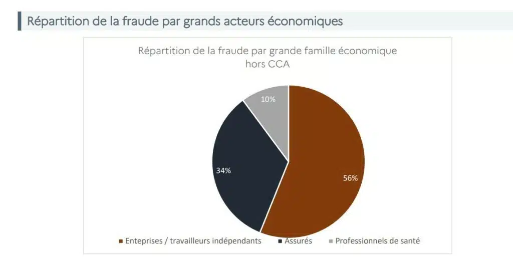 Graphique sur la répartition de la fraude entre les différents acteurs économiques (rapport du HCFIPS 2024)