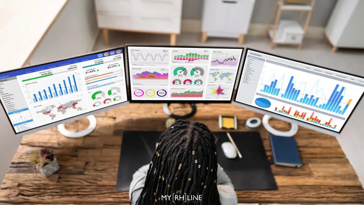 Chargée ressources humaines analyse les statistiques RH