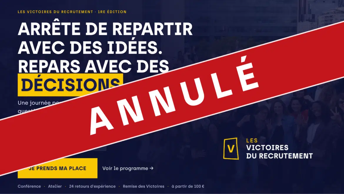 Annulation des Victoires du Recrutement et fragilité du modèle économique des événements RH